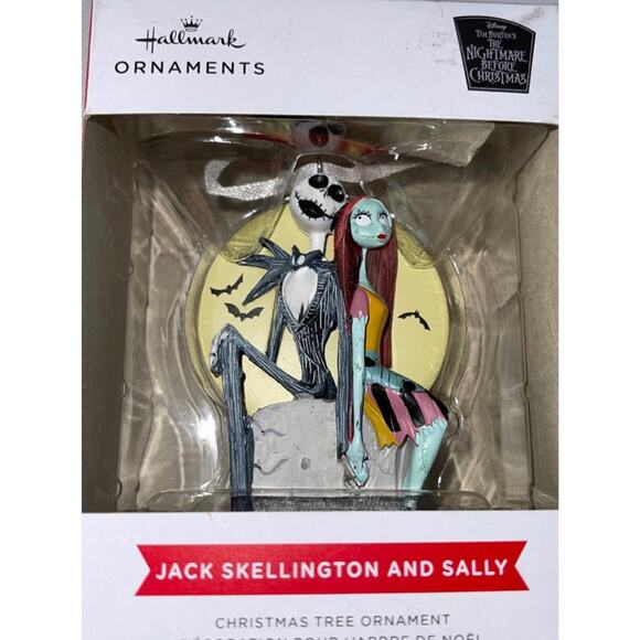 Hallmark 2022 Ornament Jack‎ Skellington And Sally Nightmare Before Christmas - Picture 1 of 4